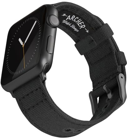 Archer Watch Straps - Canvas Straps for Apple Watch (Black, Gray, 44/45/46/49mm)