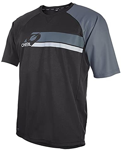 O'NEAL | Mountainbike-Trikot | MTB Mountainbike DH Downhill FR Freeride | Atmungsaktives Material, Flache Nähte für mehr Komfort | Pin It Jersey | Erwachsene | Schwarz Grau | Größe L