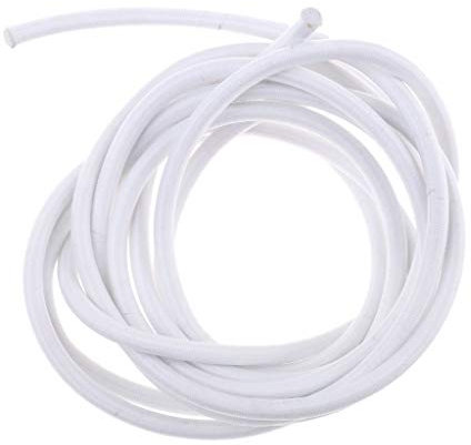 Cuerda elástica de goma redonda elástica de 6 mm, color blanco, resistente, cuerda elástica para atar, reparación, reemplazo, al aire libre, blanco, 10 m, 10 m