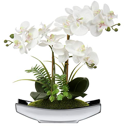 Briful Kunstblumen Orchideen Künstliche Phalaenopsis Bonsai Kunstblumen wie Echt im Topf Künstliche Blumen Deko für Wohnzimmer Badezimmer Tisch Dekoration, Höhe 38CM