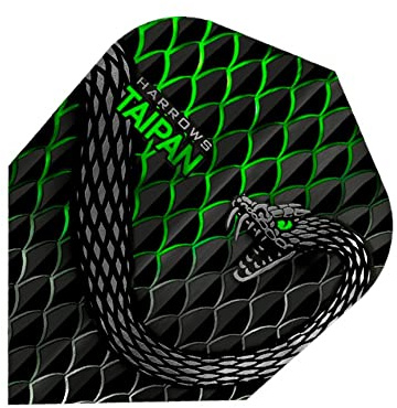 Harrows Taipan Dart-Flights, 100 Mikron, 1 Set mit 3 Flights, Standard Nr. 6, Grün
