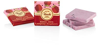 Venchi - Granblend Lampone & Nibs in Confezione da 1 kg - Cioccolato Bianco al Lampone Croccante e Granella di Fave di Cacao, 1 kg - Senza Glutine