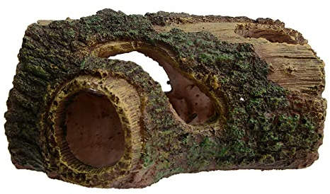 Saim Aquarium Resin Hollow Tree Trunk, Artificial Wood Cave Betta Fish House Aquarium Decoration, Suitable for Betta Cichlid Cave Rocks, Aquariums Hideout/Shelter