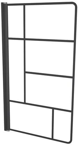 ONDÉE Pare baignoire FABRILIA Motif industriel 80x140cm cadriage irrégulier | Epaisseur 5mm, Traitement anticalcaire, Profilé ajustable noir mat (-2cm), Verre trempé, Installation simple et rapide