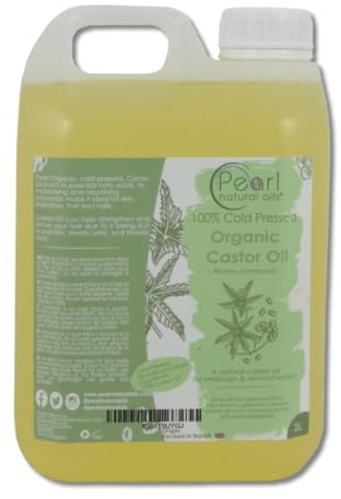 Pure Cold Pressed Organic Castor Oil Vegan, Hexane Free, BP Grade, Non-GMO 2 litres