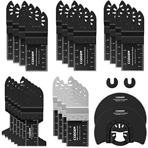 Sägeblätter Kit, CGBOOM 26 tlg aus Kohlenstoffstahl und Edelstahl Oszillierendes Zubehör Set Multifunktionswerkzeug für Fein Multimaster, Dremel, Bosch, Makita DTM51, Einhell