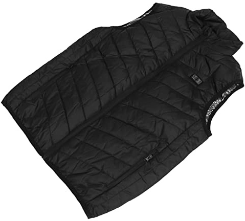 PUNELE Chaleco Calefactor Alimentado por USB 3 Niveles de Temperatura Cálido Lavable Ligero Chaleco Calefactor Eléctrico Chaqueta para Hombres y Mujeres Negro (3XL)