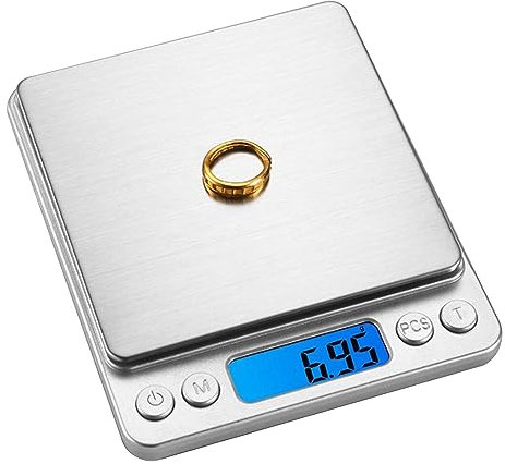 Balanza de cocina digital de alimentos - Báscula digital científica de alta precisión de 3 kg | Balanza de conteo de parada automática de escala de joyería de alta precisión de Exbert