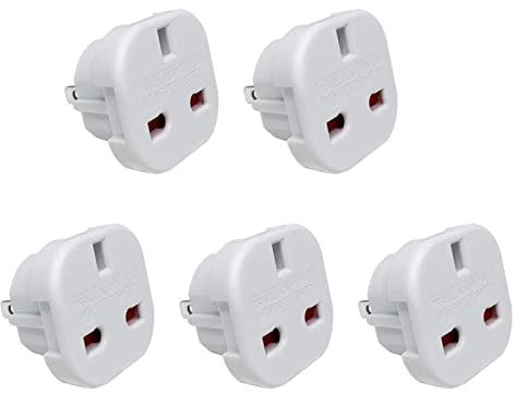 WEMAK UK to US Plug Adaptor – UK to Australia Plug Adapter | Universal Travel Adapter Worldwide | Converts UK to USA-CA-MX & More | Rotatable Pins Travel Plug Converts UK to AU-NZ-CN & More (5 Pack)