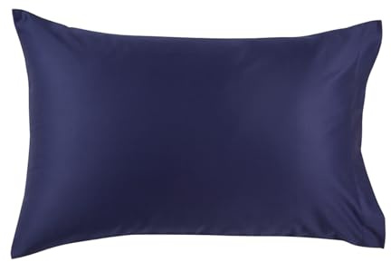 Christy Standard Pillowcases 2 Pack | 400TC Luxury Bedding | Navy Blue Pillow Case Pair | 100% Cotton Sateen | Soft Silky Bed Linen