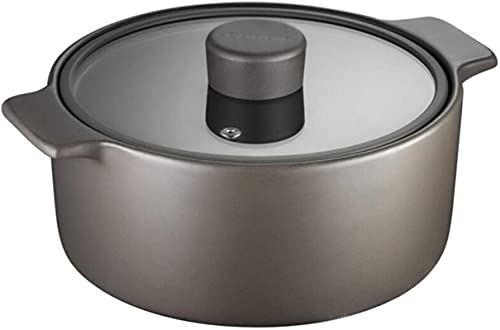 YSZWIN Casseruola in Terracotta Casseruola in Ceramica Pentola in Argilla Pentola in Argilla Resistenza alle Alte Temperature Riscaldamento Uniforme-3.5L