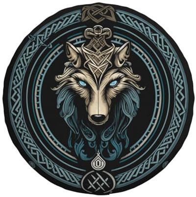 Universal-Ersatzradabdeckung, Wikinger, nordische Runen, Wolf, zentriert, wasserdicht, Reserveradabdeckung, staubdicht, für Anhänger, Wohnmobil, SUV, Geländewagen, 38,1 cm (15 Zoll)