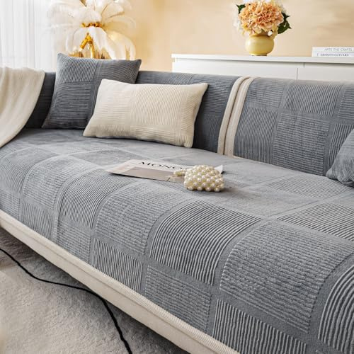 BXAEYIPOR Couch Überzug,2024 Neue 1/2/3/4 Sitzer L Form Sofa Cover Sofa Überzug Ecksofa,mit Rutschfester Unterlage Sofa-Schutzhülle,Weiche Unifarben in Verschiedenen Größen Sofabezug.