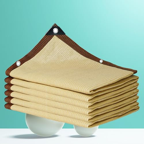 Telo Ombreggiante Occhiellato 4x4 6x8 Vela Teli Ombreggianti da Esterno Tessuto Ombreggiante Traforato 90% Protezione UV Antistrappo Rete Da Giardino Abbinati Al Tuo Giardino,beige-3x5m