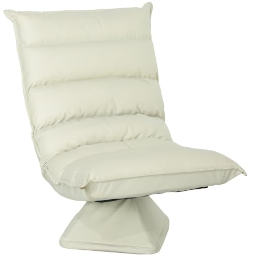 HOMCOM Bodenstuhl 360° drehbar Bodensessel mit Verstellbarer Rückenlehne gepolstert Relaxsessel zum Fernsehen, Lesen Lesesessel Meditationsstuhl Lazy Sofa für Meditation Yoga Zuhause Beige