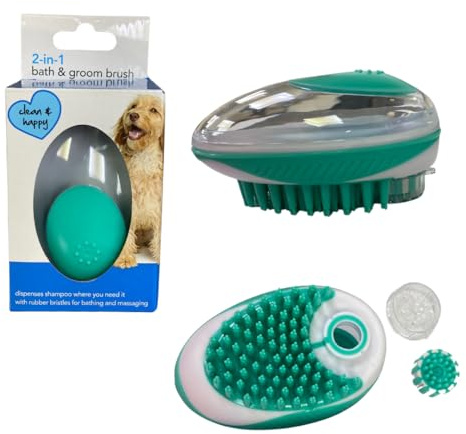 P Dot Wolf Dog Bath Brush Soft Dog Rubber Bathing Brush Pet Grooming Shampoo Dispenser Brush for Hair Fur Grooming and Cleaning Scrubber for Short Haired Dogs Cats