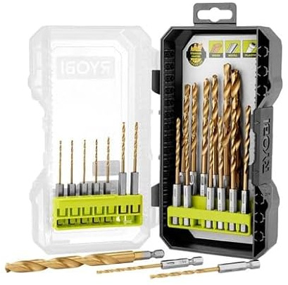 RYOBI 22 PC. Titanium Drill Bit Set, 1/4 Hex Shank