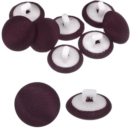 sourcing map 10pcs Satin Buttons 0.5 (12.5mm) Smooth Satin Covered Round Tuxedo Buttons with Shank Cloth Buttons for Bridal Wedding Dress Blouse Suits DIY, Purple-Red