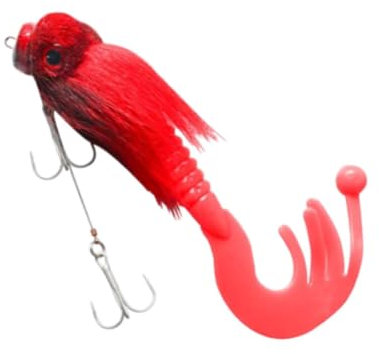 predolo Künstlicher Angelköder für Salzwasser, Ratte, Pelzig, Praktisch, Professionell, 3D Geschenk für Männer, Hochseeangeln, Bootsangeln, Angelbedarf, Rot