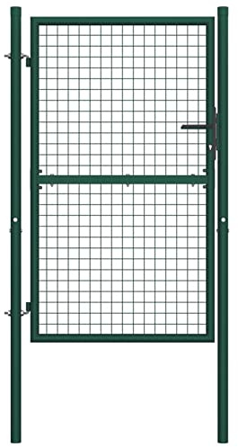 Xichuzi Zauntor, Gartentor, Gartentür, Gartentüren, Tor Garten, Gartentüren, Garten Tore, Flügeltore, Stahl 100x200 cm Grün