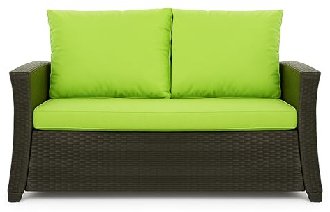Setgarden® Bankauflage - Outdoor sitzkissen für Gartenbank für polyrattan- Polster Auflage Outdoor - Bankpolster Auflage für Sitzbank Rattan Hollywoodschaukel (Limette, 130x50x50cm)