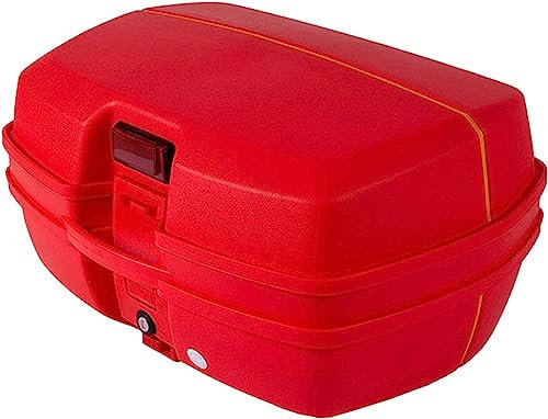 Universal-Topcase für Motorräder, hinten, Gepäckträger, 45 Liter, Hartschalenkoffer mit Befestigungsmaterial (Farbe: Schwarz) Hello (Schwarz)