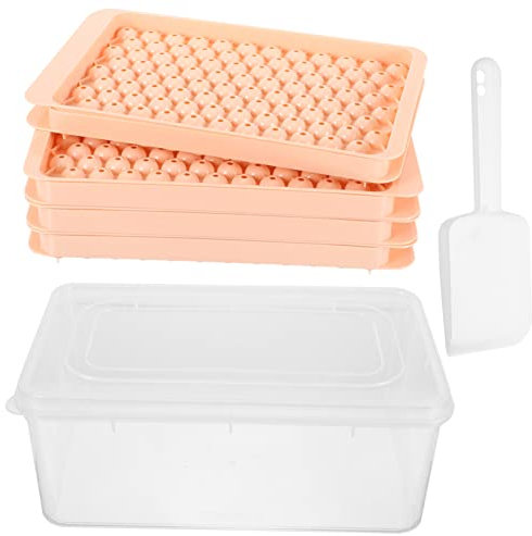 LAPYAPPE Bandejas Para Cubitos De Hielo Con Tapa Moldes Redondos y Molde Para Bolas Antiadherente Fácil De Desmoldar Para Refrigerador y Lavavajillas