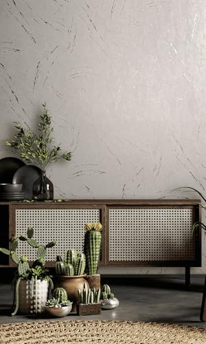 marburg Papier peint beige brillant aspect béton structure moderne look industriel pour salon, chambre à coucher, cuisine, 10,05 x 0,53 m