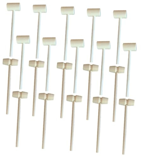 BESPORTBLE 20pcs Wooden Mallets Mini Hammers Cake Wooden Hammers and Learning Activities