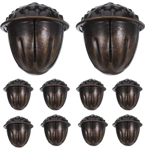 Angoily 20 Pcs Vintage Bronze Jingle Bells, Christmas Bells Decoration Pinecone Ornaments Rustic Metal Hanging Decorations for Christmas Wreath Xmas Tree Baubles and Garland