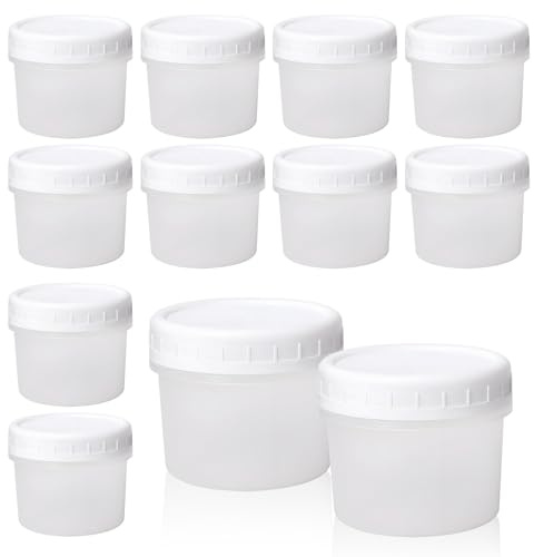 TakFree Small Food Containers with Lids 120ml, 12 Pcs Plastic Food Storage Container Reusable Stackable Small Snack Pots with Lid