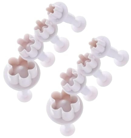 Lot de 8 emporte-pièces en forme de fleur pour décoration de gâteaux en plastique
