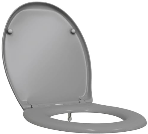 Abattant WC, Lunette de Toilette Lunette Cuvette WC Siège de Toilette à Libération Rapide Gris 44,8 x 37,3 x 4,2 cm