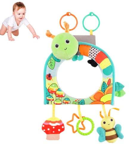 BaYuYPOO Car Seat Toy, Baby Car Mirror Toy For Rear Facing, Travel Baby Activity Center Hanging Mirror, Engaging Toys with fo Teether