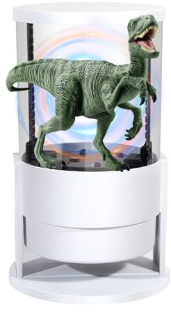 Ventilatore Olografico 3D, Proiettore Olografico 3D Da Tavolo Con Copertura Trasparente, HD 1080p, Controllo Wi-fi E Bluetooth, Display Pubblicitario Olograficos A 360° Per Feste E Festività white