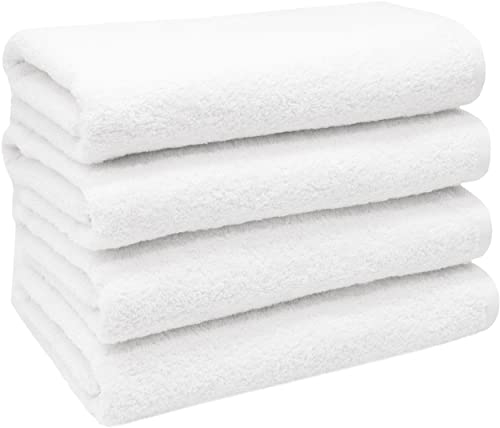ZOLLNER 4er Set Handtücher - weiche und saugstarke Gästehandtücher - waschbar bis 95°C - Baumwolle - 50x100 cm in weiß