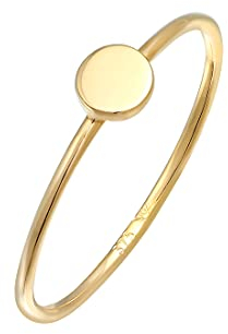 Elli Ring Damen Bandring Plättchen Filigran Elegant in 375 Gelbgold