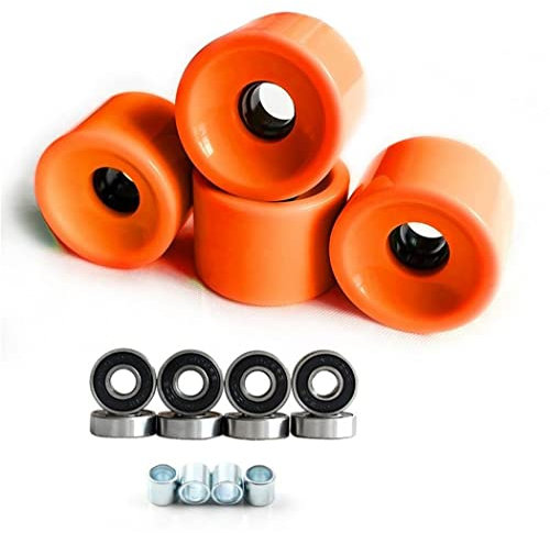 4 Skateboard-Räder mit Kugellagern, Skateboard-Rollen, Longboard-Räder für Cruiser, Teile, Werkzeugräder, 80 A, 70 mm, Orange