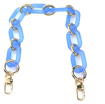 Crapyt Handtaschenkette aus Kunstharz, 66 cm, mattierte Taschenkette, zeigt Charm, blaue Handtaschen-Dekoration, Kette, Harz, Geldbörse, Griff, Taschenkette, Kette