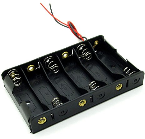 Pxyelec Boîtier pour 6 piles AA 9 V avec connecteurs de fils, capacité de batterie 6 cellules