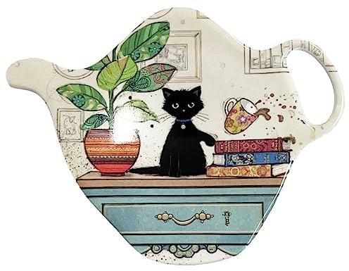 KIUB Tea Bag Rest - Cat on Work Desk - Quality Melamine