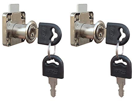 VictorsHome Cam Drawer Lock - 5/8(16mm) Bore 7/8”(21mm) Cylinder Length Chrome for Office Desk Cabinet Door Keyed Alike 2pcs