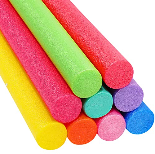 Yaomiao 9 Pcs 55 Inch Bulk Pool Noodles Jumbo Foam Pool Noodles in The Swimming Pool Colorful Thick Noodles for Adults Floating and School Craft Projects