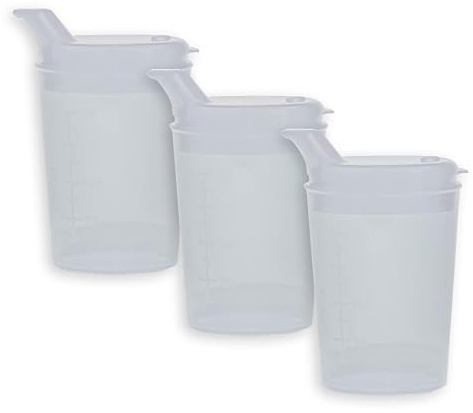 SITIS Medical Schnabelbecher mit Deckel, transparent - Schnabeltasse 250ml, 3 Stück