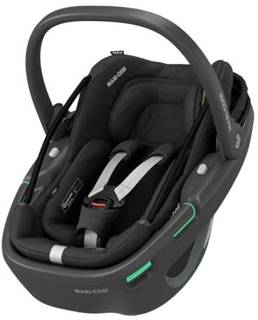 Maxi-Cosi Coral 360 i-Size Baby Car Seat, 0-12 Months, 40-75 cm, 360 One-Hand Rotation, Ultra-Lightweight Carrying, Easy-in Harness, Essential Black