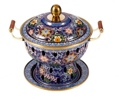 VIDECOR Einzelne Person, Kleiner Kupfertopf, Alter Pekinger Kleiner Dicker Kuh-Hot Pot, Chinesischer Traditioneller Cloisonné-Hot Pot, Kommerzieller Alkoholanteil, Roter Kupfer-Hot Pot,O