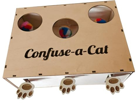 Katzenjagdbox, Verwechseln Sie eine Katzenbox Puzzle, Interaktive Katzenjagdbox Naturholz für Kätzchen, Katzenbesitzer, Haustiere