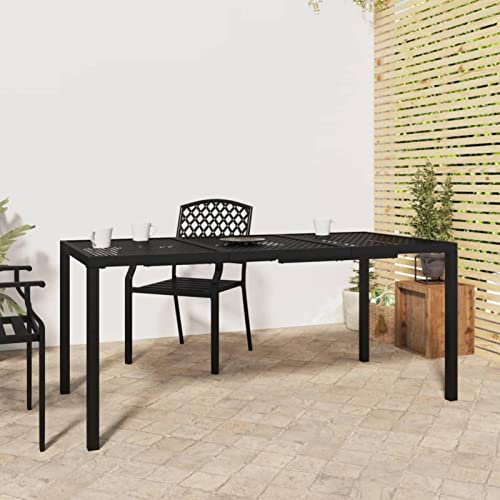 ARKEM Tavolo da Giardino Antracite 165x80x72 cm Acciaio,Tavolo Pieghevole Rettangolare Multifunzione Con Piano E Struttura Richiudibile Salvaspazio, Per Arredo Esterno, Interno, Giardino, Terrazzo, Pi