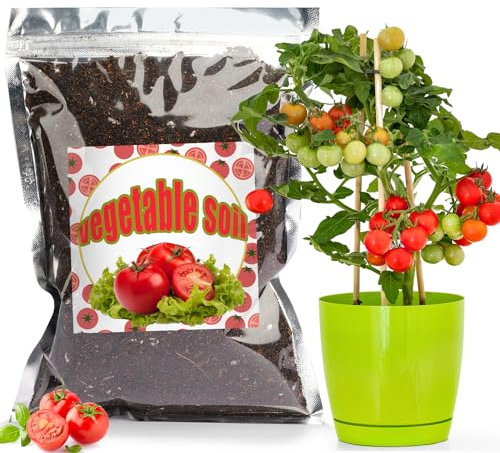 Organic Vegetable Soil Mix 1L, Indoor Plants Potting Mix for All Potted Vegetable like Tomatoes Lettuce Bell peppers, Grow Healthy houseplants Indoors