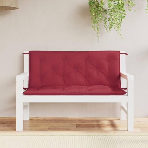 ZEYUAN Gartenbank-Auflagen 2 STK. Weinrot 120x50x7 cm Oxford-Gewebe, Terrassenmöbel, Wetterfeste Bank, Outdoor Bank, Parkbank, Garten Banken, Deko Bank, Gartenmöbel - 361687